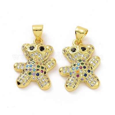 Латунные микропаве прозрачные подвески с фианитом ZIRC-F135-28G-03-1