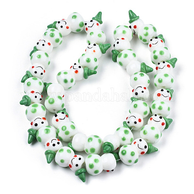 Бусы лэмпворк ручной работы LAMP-N021-43F-1