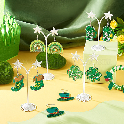 5 пара железных сережек-подвесок EJEW-TA00614-1