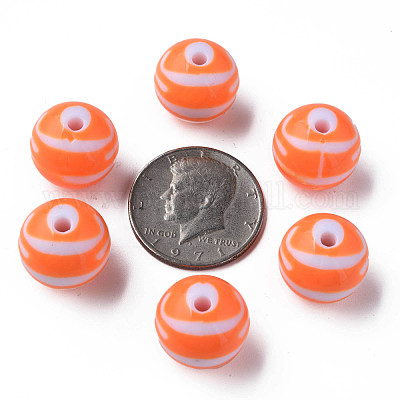 Непрозрачные полосатые акриловые бусины MACR-S373-27B-04-1