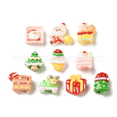 Кабошоны из непрозрачной рождественской смолы CRES-D323-02-1