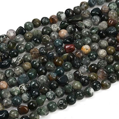 Natur Moos Achat Perlen Stränge&nbsp;G-Q060-E10-1