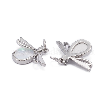 Латунь стекло кулоны KK-C223-01P-1