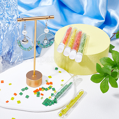 600 шт. 6 вида непрозрачных стеклянных бусин с 2 отверстиями SEED-CN0001-17-1