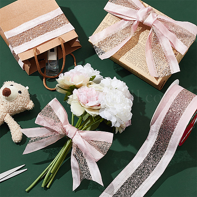 10 ярд полиэфирных атласных лент горячего тиснения SRIB-WH0011-169A-1