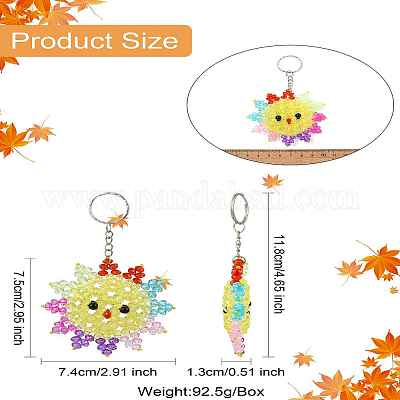 Брелок с подвеской из пластиковых бусин HJEW-CJC0009-01P-1