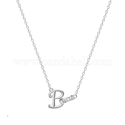 Ожерелья с подвесками в виде инициалов из нержавеющей стали 304 с кристаллами и стразами FS-WGCEFCC-02-1