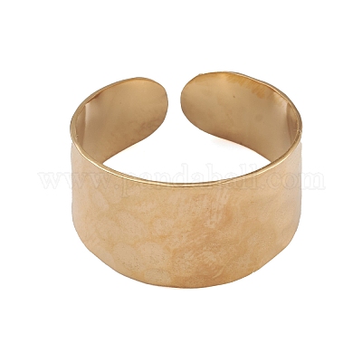 Ионное покрытие(ip) 304 нержавеющая сталь открытые манжеты кольца для женщин RJEW-G285-69G-1