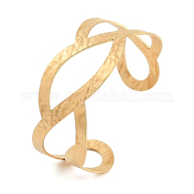 Браслеты-манжеты открытого типа из нержавеющей стали 304 BJEW-R008-02G-1