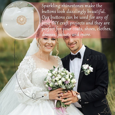 24 шт. 4 стильные пуговицы со стразами из цинкового сплава FIND-FG0002-91-1