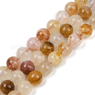 Нити бусин из натурального железистого кварца G-U026-A08-10mm-1