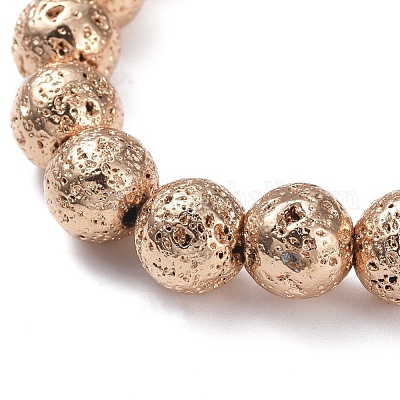 Гальванические браслеты из натурального вулканического камня BJEW-G623-01LG-8mm-1