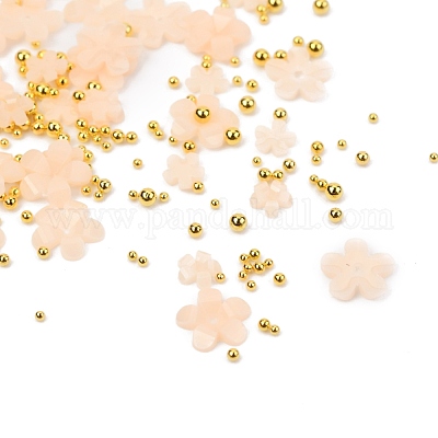 Цветок пластиковые кабошоны гвоздь MRMJ-I001-03G-1