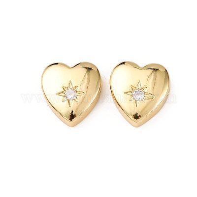 Латунные микро проложить кубического циркония бусы KK-K408-09G-1