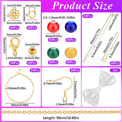 Набор для самостоятельного изготовления браслетов и сережек из стеклянных бусин DIY-SP0001-20C-1