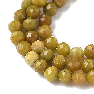 Нити натуральных желто-зеленых опаловых бусин G-D306-A06-3mm-1