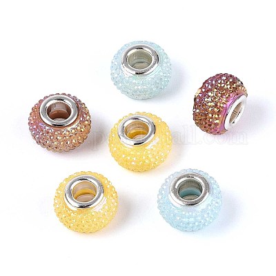 Европейские бусины из смоляных страз с большим отверстием OPDL-T003-01B-1