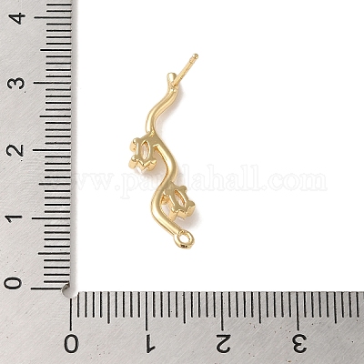 Серьги-гвоздики из латуни с прозрачным фианитом KK-G499-02G-1