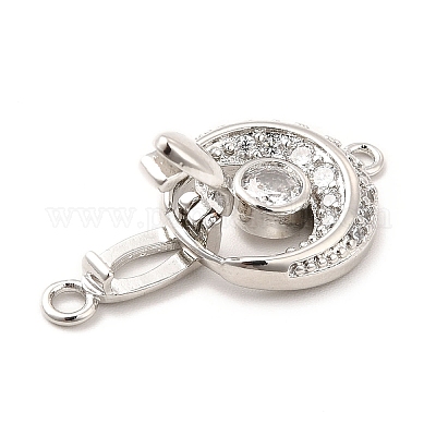 Стойка покрытие латунь проложить прозрачный кубический цирконий застегнуть застежки KK-K270-04P-1