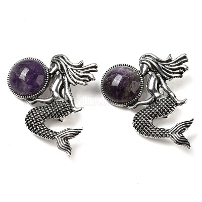 Broche sirène en alliage&nbsp;JEWB-C026-02C-AS-1