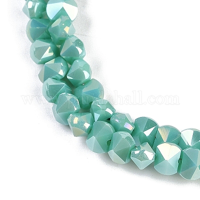 Стеклянные бусины с гальваническим покрытием  EGLA-B009-05A-08-1