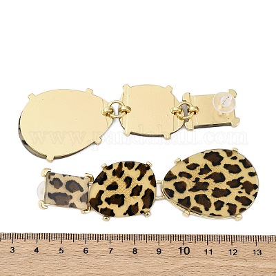 Серьги-гвоздики из акрила и сплава&nbsp;LS-EJEW-M075-01G-02-1