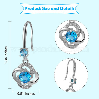 Серьга-подвеска с кубическим цирконием JE910A-1