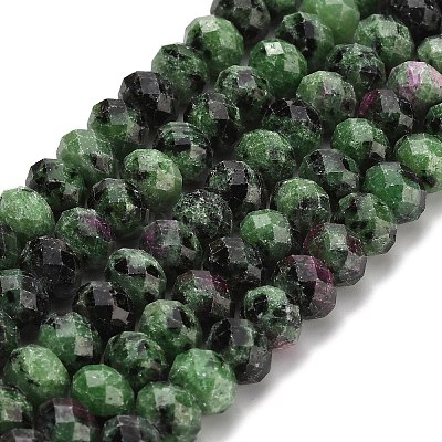 Натуральный рубин в цоизита бусин пряди G-Z111-A51-1