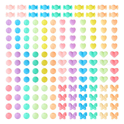 140 г 7 прорезиненных акриловых бусины SACR-TA0001-37-1