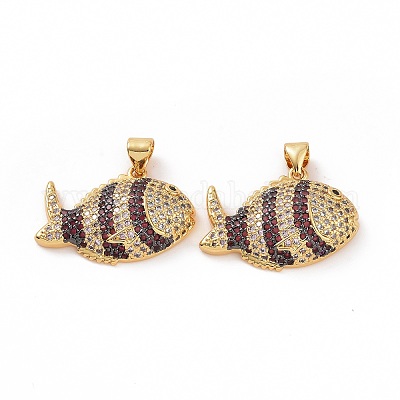 Латунные микропаве прозрачные подвески с фианитом ZIRC-F135-03G-02-1