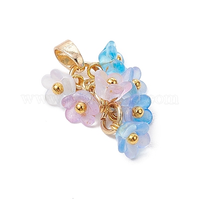 8 шт. цветочные акриловые подвески PALLOY-JF03591-1