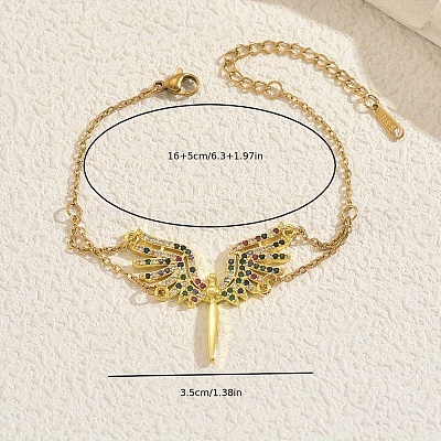 Латунь микро проложить кубического циркония браслеты ссылку DC6759-1