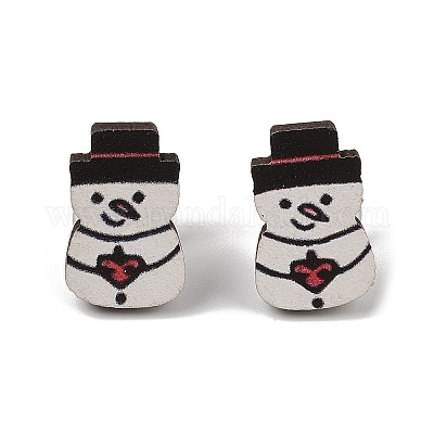 Набор сережек-гвоздиков на рождественскую тематику EJEW-U016-05P-03-1