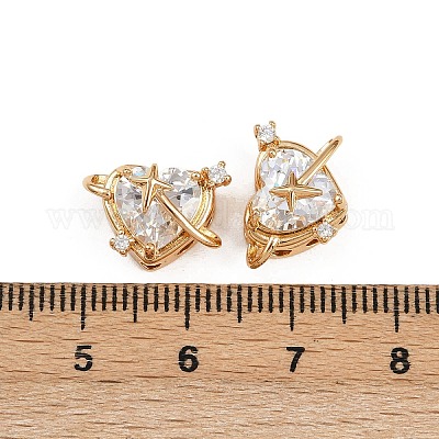 Латунные микро проложить кубического циркония бусы KK-C115-16G-1