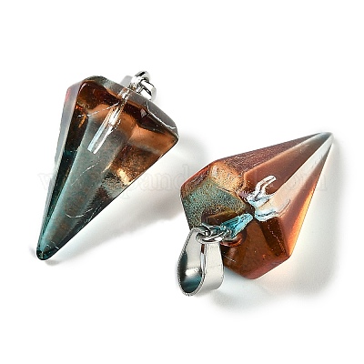 Окрашенного распылением стеклянные подвески GLAA-Z007-03G-1