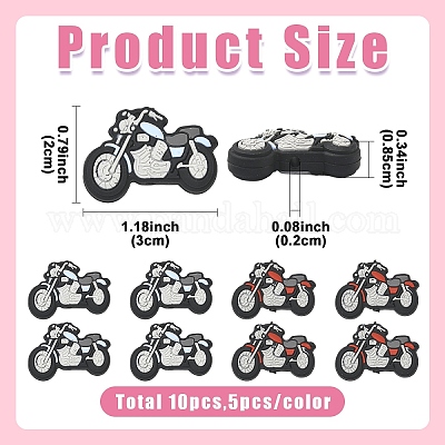 10 шт. 2-цветные силиконовые бусины для мотоциклов&nbsp;SIL-YW0002-32-1