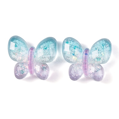 Прозрачные кабошоны бабочки из эпоксидной смолы CRES-M034-02D-1