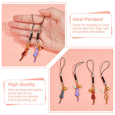 Мобильные ремешки из сплава эмали HJEW-OC00004-1