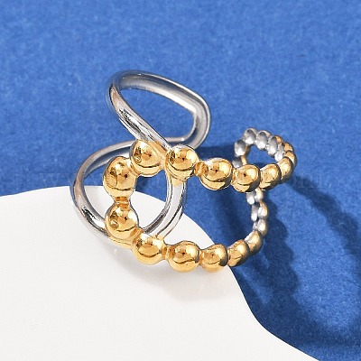 Двухцветные манжетные кольца из нержавеющей стали 304 RJEW-S635-01GP-16-1