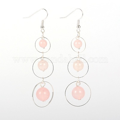 Оборванных природных драгоценных камней бусы Серьги с подвесками EJEW-JE01310-1