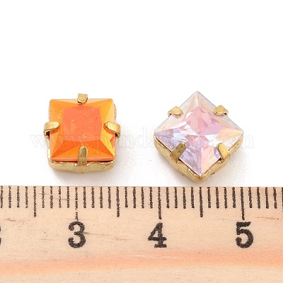 Квадратный опал пришиваем стразами RGLA-G024-02A-G-1