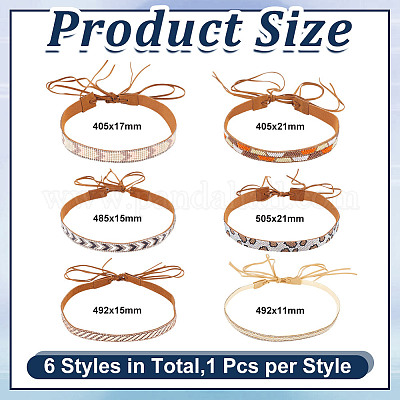 6 шт. 6 стиля повязок для шляп из искусственной замши и стекла DIY-HY0003-14-1
