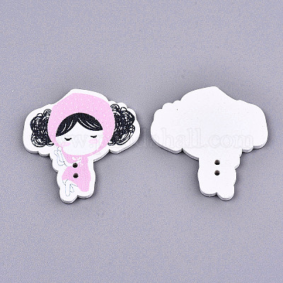 Набивные деревянные пуговицы WOOD-N008-017A-1