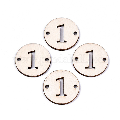 Необработанные соединители звеньев из натурального тополя WOOD-S045-138B-1-1