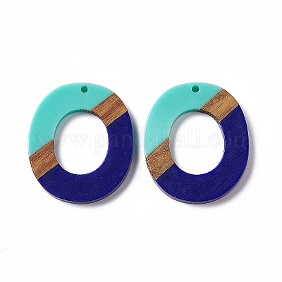 Подвески из непрозрачной смолы и ореха RESI-M027-01E-1