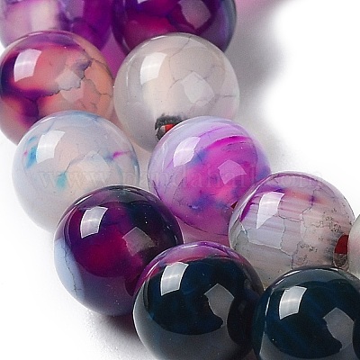 Натуральные полосатые агатовые / полосатые агатовые нити G-K155-A-6mm-10-1