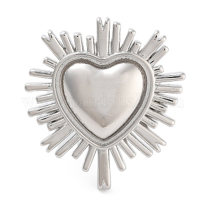 Латунное кольцо-манжета с открытым сердцем для женщин RJEW-C102-23P-1