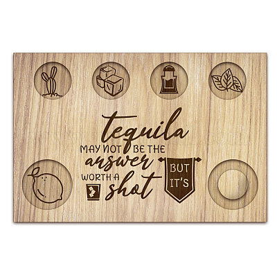 Деревянный поднос для рюмок AJEW-WH0422-011-1