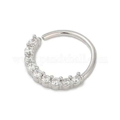 Кольца для носа из хирургической нержавеющей стали 316l с микропаве из прозрачного кубического циркония&nbsp;WGE451E-05-1