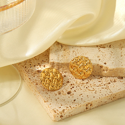 Плоские круглые серьги-гвоздики из нержавеющей стали 304 NZ2899-1